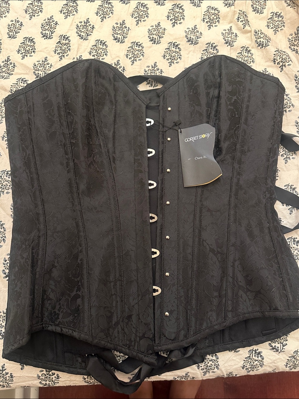 Corset Story Women's Black Brocade Corset Top